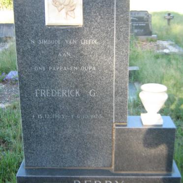 BERRY Frederick G. 1905-1973 &amp; Elsje M.C. VAN STADEN 1903-1972 