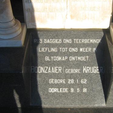 BOONZAAIER Marietjie nee KRUGER 1962-1981