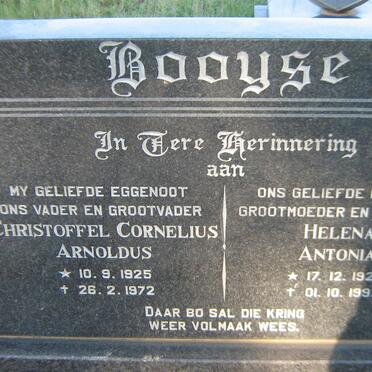 BOOYSE Christoffel Cornelius Arnoldus 1925-1972 &amp; Helena Antonia 1924-1992