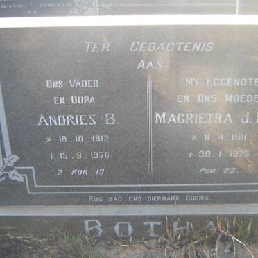 BOTHA Andries B. 1912-1976 &amp; Magrietha J.E.M. 1911-1975