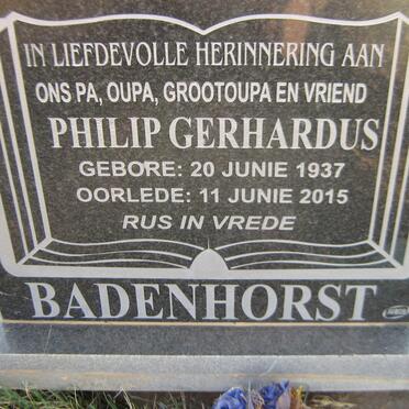 BADENHORST Philip Gerhardus 1937-2015