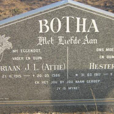 BOTHA Adriaan J.L. 1915-1986 &amp; Hester P. 1917-2010