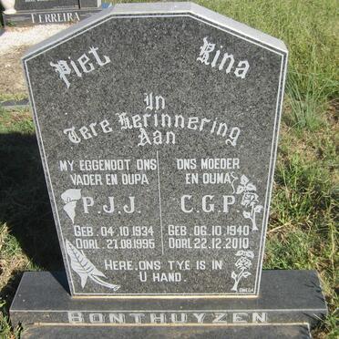 BONTHUYZEN P.J.J. 1934-1995 &amp; C.G.P. 1940-2010