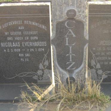 CALITZ Nicolaas Everhardus 1928-1974 &amp; Jacoba Aletta 1931-1997
