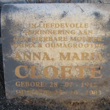 CLOETE Anna Maria 1918-2003