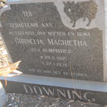 DOWNING Cornelia Magrietha nee HUMPHRIES 1912-1976