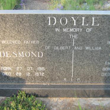DOYLE Desmond 1915-1972 &amp; Carrie MEYER 1916-1992