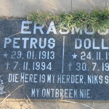 ERASMUS Petrus 1913-1994 &amp; Dollie 1909-1989
