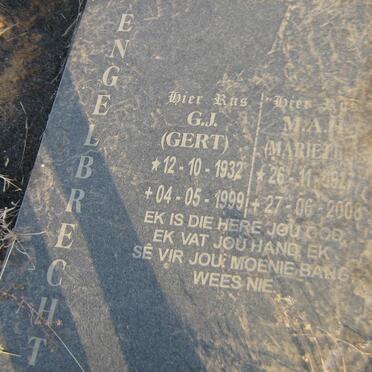 ENGELBRECHT G.J. 1932-1999 &amp; M.A.H. 1927-2008