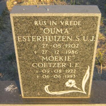 ESTERHUIZEN S.U.J. 1902-1986 :: COETZER I.E.1922-1993