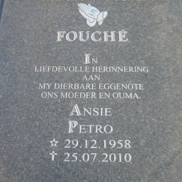 FOUCHE Ansie Petro 1958-2010