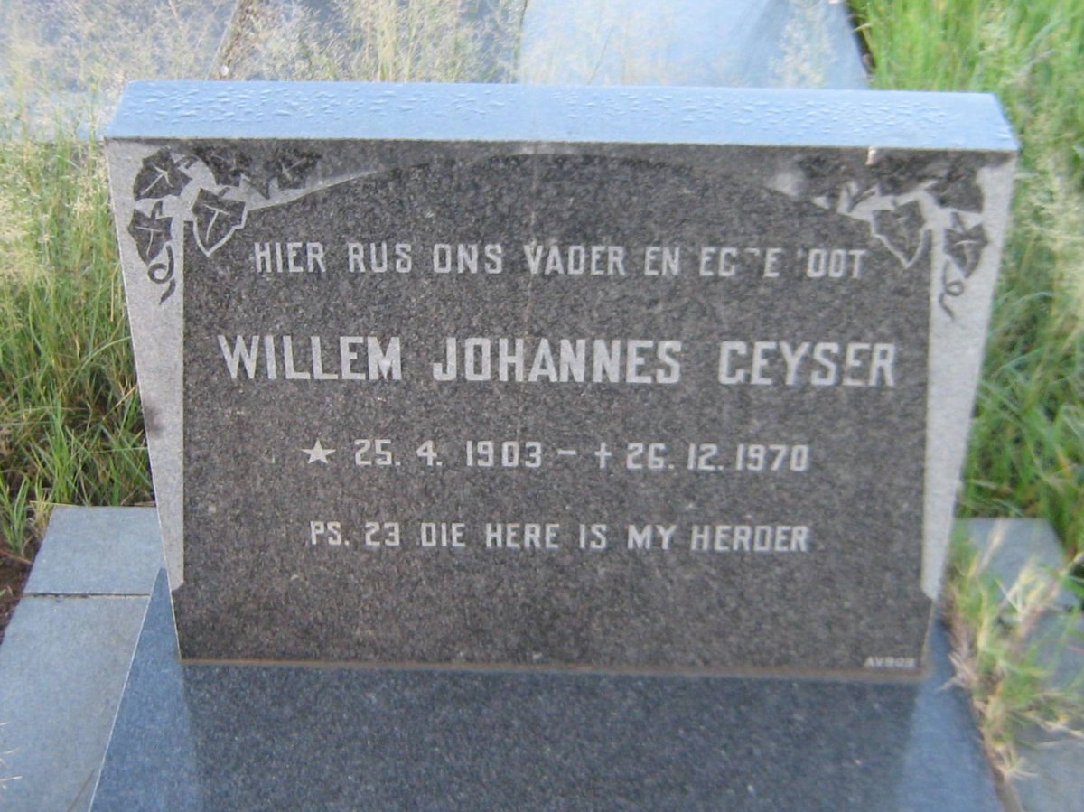 GEYSER Willem Johannes 1903-1970