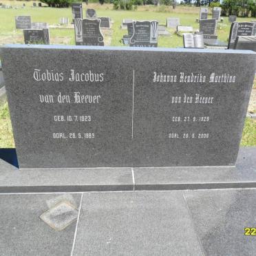HEEVER Tobias Jacobus, van den 1923-1969 &amp; Johanna Hendrika Marthina 1929-2006
