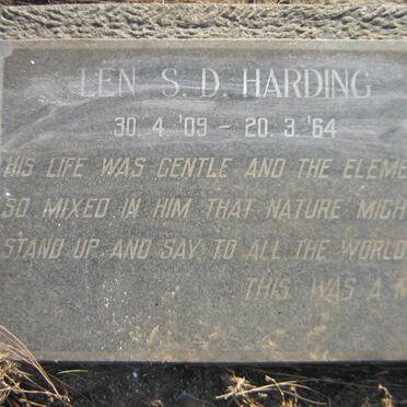 HARDING Len S.D. 1909-1964