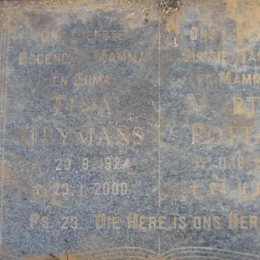 HEYMANS Tina 1924-2000 :: POTTAS Martie 1951-1999
