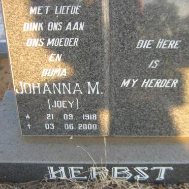 HERBST Johanna M. 1918-2000