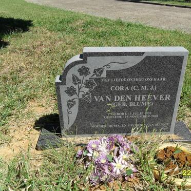 HEEVER C.M.J., van den nee BLUME 1920-2008