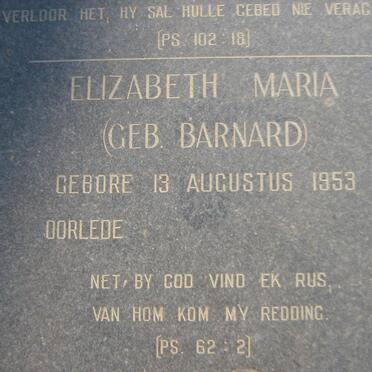 HAUPTFLEISCH Francois Johannes 1952-1994 &amp; Elizabeth Maria BARNARD 1953-