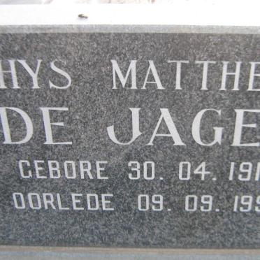 JAGER Thys Mattheus, de 1910-1990