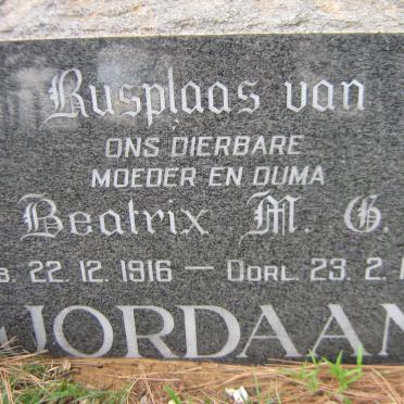 JORDAAN Beatrix M.C. 1916-1986