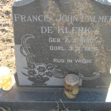 KLERK Francis John Palmer, de 1890-1976