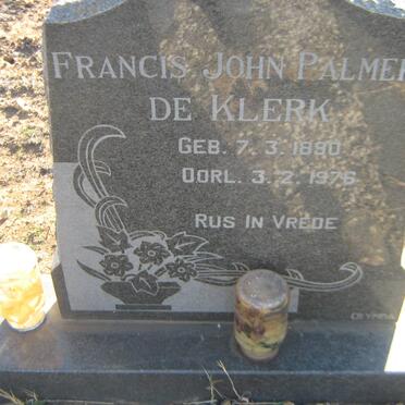 KLERK Francis John Palmer, de 1890-1976