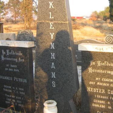 KLEYNHANS Johannes Petrus 1906-1992 &amp; Hester Cornelia FOURIE 1912-1982
