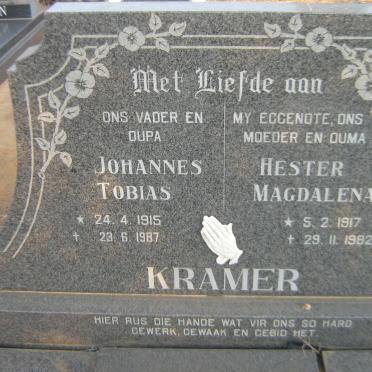 KRAMER Johannes Tobias 1915-1987 &amp; Hester Magdalena 1917-1982