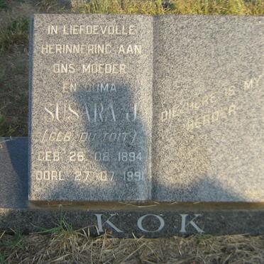 KOK Susara J. nee DU TOIT 1894-1991