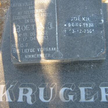 KRUGER A.J. 1932-1993 &amp; Soekie 1938-2001