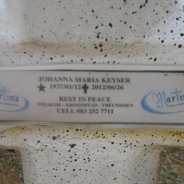 KEYSER Johanna Maria 1937-2012