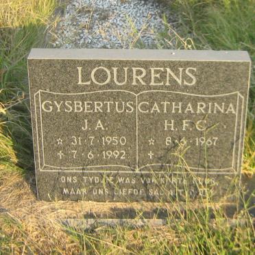 LOURENS Gysbertus J.A. 1950-1992 &amp; Catharina H.F.C. 1967-