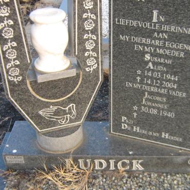 LUDICK Jacobus Johannes 1940- &amp; Susarah Alida 1944-2004