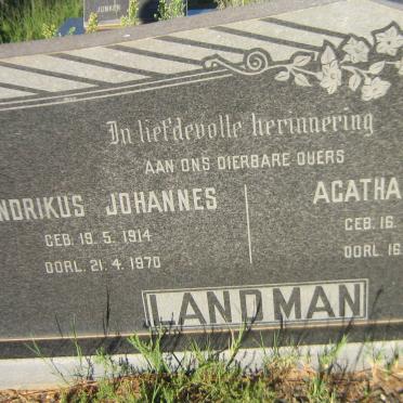 LANDMAN Hendrikus Johannes 1914-1970 &amp; Agatha Maria 1903-1970