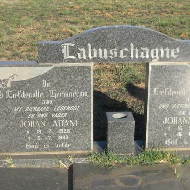 LABUSCHAGNE Johan Adam 1926-1983 &amp; Johanna H.F. 1930-2001