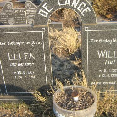 LANGE Willie, de 1925-1986 &amp; Ellen HATTINGH 1927-2014
