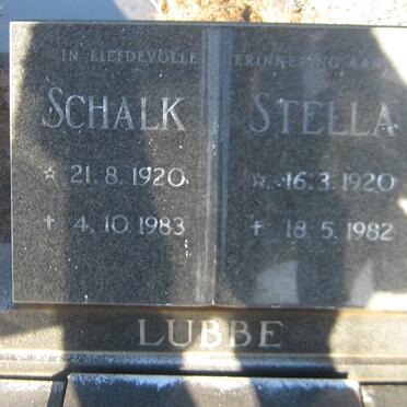 LUBBE Schalk 1920-1983 &amp; Stella 1920-1982