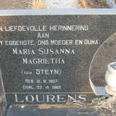 LOURENS Maria Susanna Magrietha nee STEYN 1907-1982