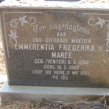 MAREE Emarentia Frederika H.C. nee VENTER 1880-1969