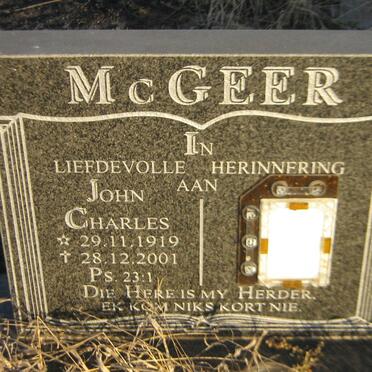 McGEER John Charles 1919-2001