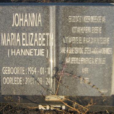 NEL Johanna Maria Elizabeth 1954-2001
