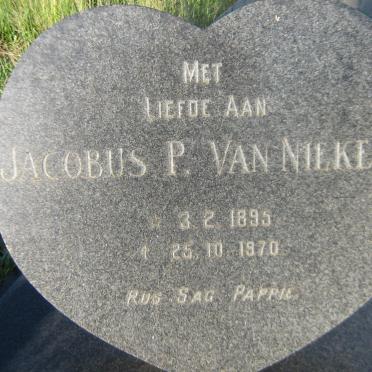 NIEKERK Jacobus P., van 1895-1970