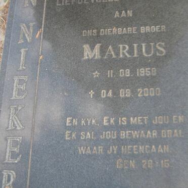 NIEKERK Marius, van 1958-2000