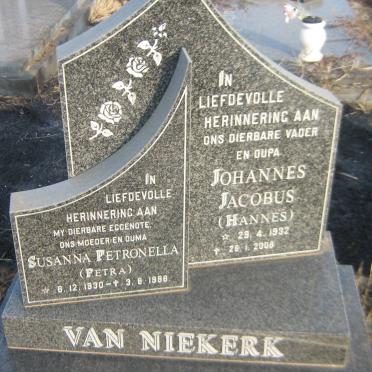 NIEKERK Johannes Jacobus, van 1932-2008 &amp; Susanna Petronella 1930-1998
