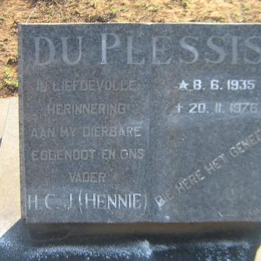 PLESSIS H.C.J., du 1935-1976