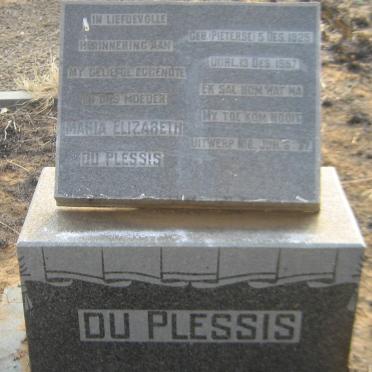 PLESSIS Maria Elizabeth, du nee PIETERSE 1925-1957