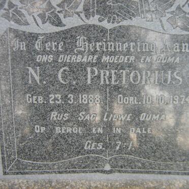 PRETORIUS N.C. 1888-1974