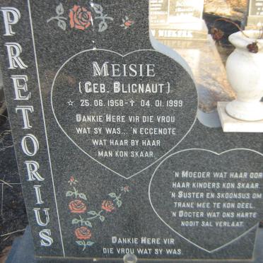 PRETORIUS Meisie nee BLIGNAUT 1958-1999