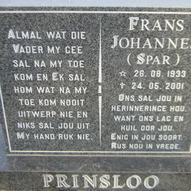 PRINSLOO Frans Johannes 1933-2001