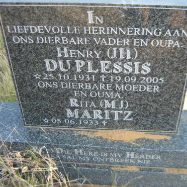 PLESSIS J.H., du 1931-2005 &amp; M.J. MARITZ 1933-
